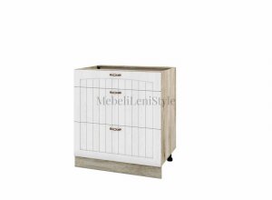 Кухненски долен шкаф с три чекмеджета АРФ - Бяло фладер - 04 - 120 Без термоплот