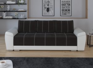 Разтегателен диван "Джъстин" - бяло/черно