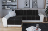 Ъглов диван "Джъстин Max "  - черно/бяло