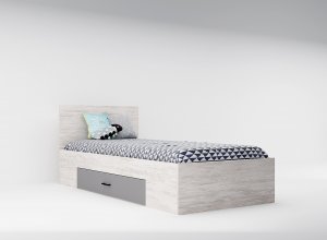 Легло "Сидни М1" - дъб бланко/сиво