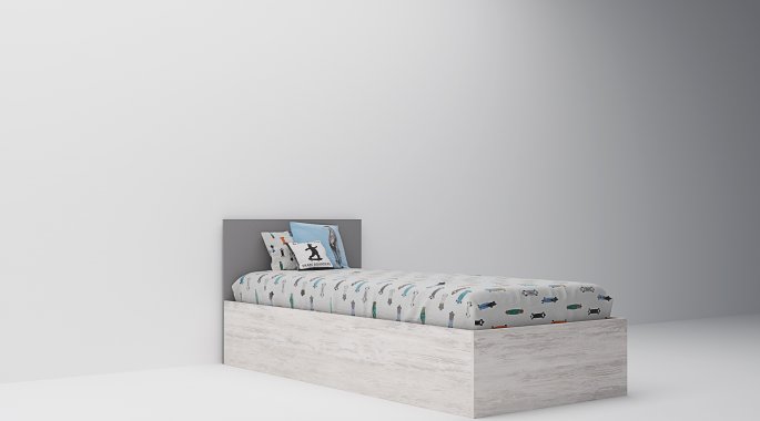 Легло "Сидни М13" - дъб бланко/сиво