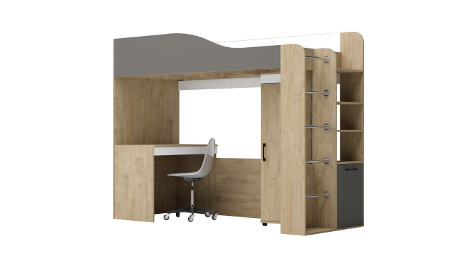 Модул "Крис М2" - Сонома храбър /графит/бяло