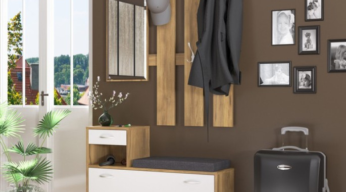 Портманто ORION дъб барок/бяло мат