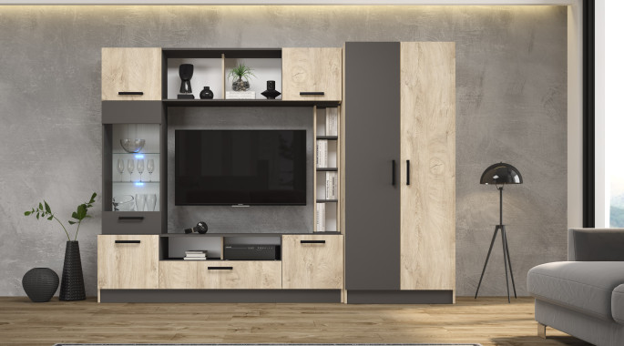 Секция "Опал 2"   - Дъб елеганс/ графит