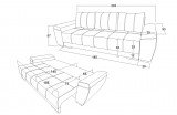 Разтегателен диван "Джъстин" - бяло/черно