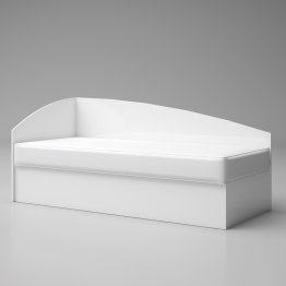 Единично легло "Лео 3" - бял гланц