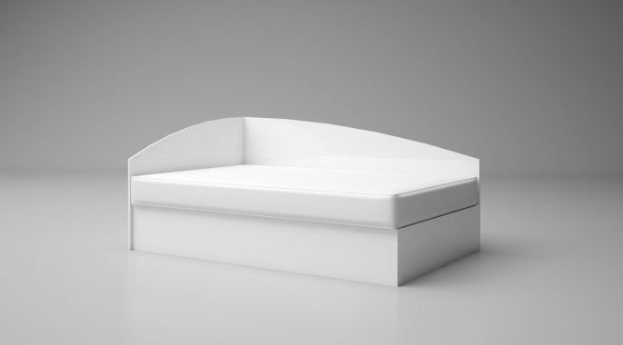 Легло "Лео 4" - бял гланц