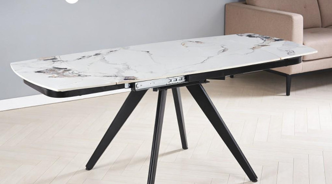 Разтегателната трапезна маса Compact White Marbel
