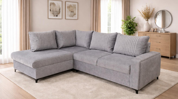 ъглов диван "Галакси 2 L"  Сив