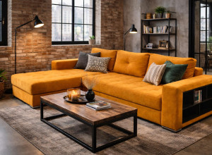 Ъглов диван "Катания с етажерка "