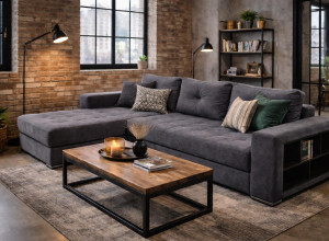 Ъглов диван "Катания  с етажерка " 