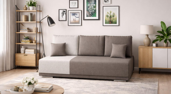 Разтегателен Диван "Гоя" - бежово/кафяв