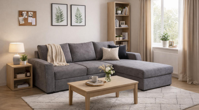 Ъглов диван "Хавай" - сив