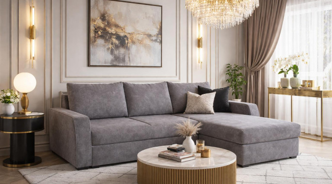 Ъглов диван "Хавай" - сив